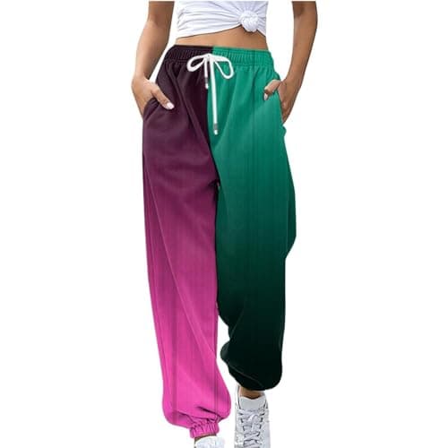Y2K Aesthetic Women's High-Waisted Cinch Bottom Sweatpants with Pockets