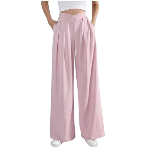 Yxzogd Women's Summer High Waisted Pleated Palazzo Pants