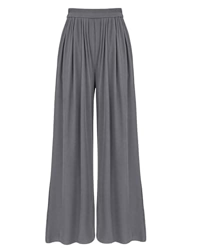 BTFBM Women's Casual Wide Leg Knit Trousers with Pockets