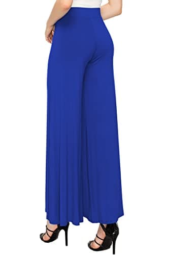 Solid Casual Comfy Stretchy Wide Leg Palazzo Lounge Pants for Women