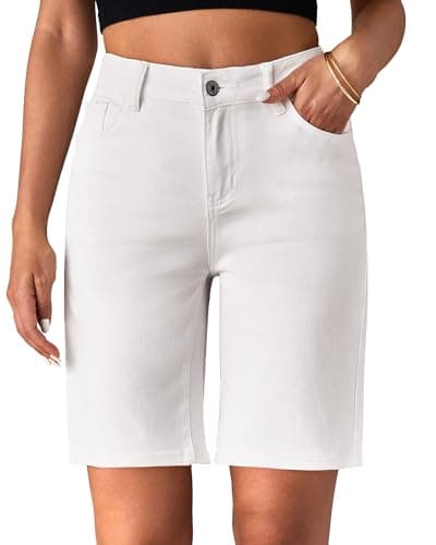 Luvamia High-Waisted Bermuda Jean Shorts for Women
