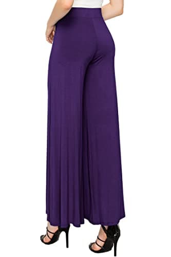 Solid Casual Comfy Stretchy Wide Leg Palazzo Lounge Pants for Women