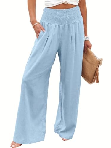 ANRABESS Women Linen Palazzo Pants