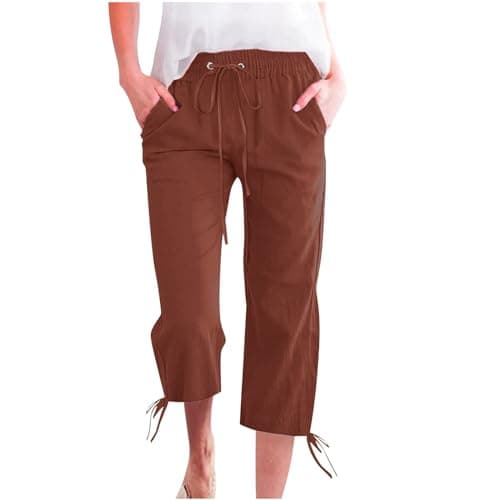 Summer 2024 High-Waisted Wide-Leg Capri Pants for Women