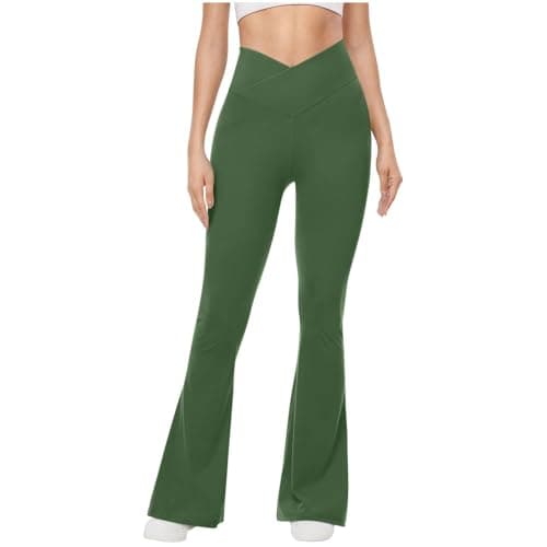 Women's High Waist Flare Yoga Pants with Pockets & Tummy Control