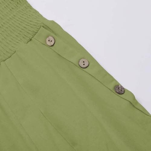 GOKKILRW Women's Linen Palazzo Pants Wide Leg High Waist Boho Summer Travel Trouser