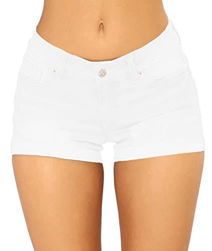 Gozilla Women's Casual Summer Mid Waist Stretchy Denim Jeans Shorts