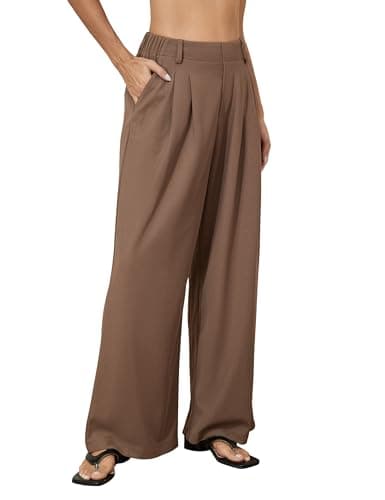 Kayamiya Women's High Waisted Wide Leg Waffle Pants