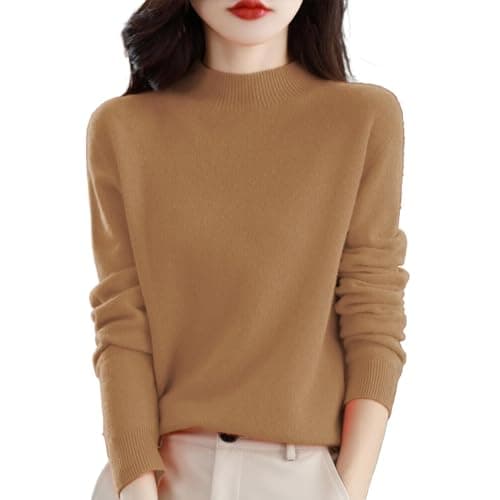 Trendy Women's Lightweight Cashmere Crew Neck Pullover
