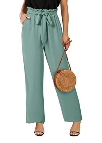 SySea Women's High Waisted Leopard Print Belted Palazzo Pants with Pockets