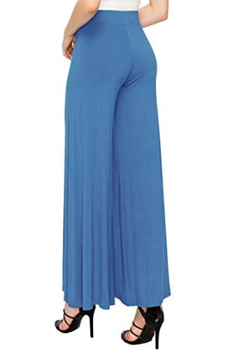 Solid Casual Comfy Stretchy Wide Leg Palazzo Lounge Pants for Women