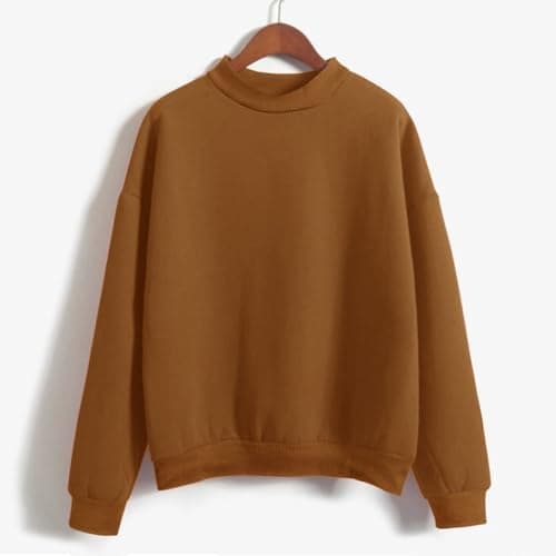 Trendy Women's Thick Solid Color Sweatshirt for Fall Winter Outdoor Activities