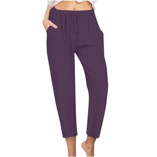 High Waisted Drawstring Tapered Palazzo Pants for Women