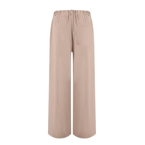 Stylish Women's Wide Leg Office Pants with Pockets Solid Slacks