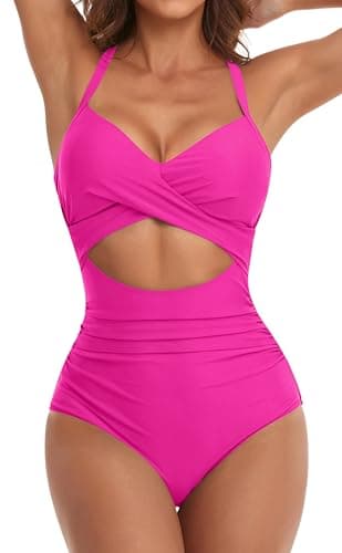 Women's Tummy Control One Piece Swimsuit with Cutout Detail