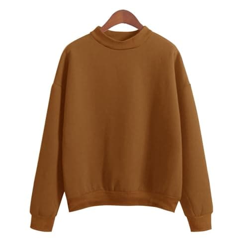 Trendy Women's Thick Solid Color Sweatshirt for Fall Winter Outdoor Activities