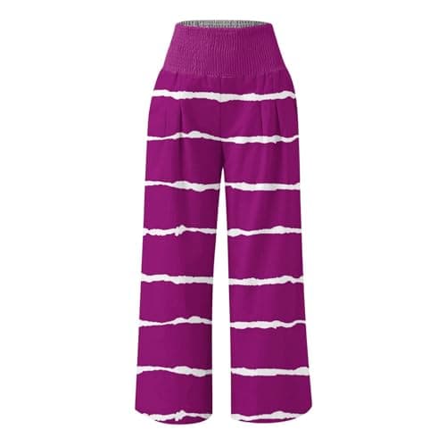 Yxzogd Striped High-Waisted Wide Leg Palazzo Pants for Women