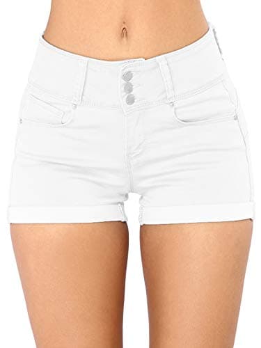 Gozilla Women's Casual Summer Mid Waist Stretchy Denim Jeans Shorts