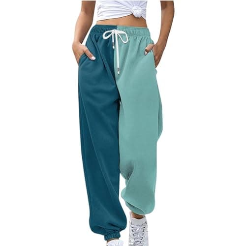 Y2K Aesthetic Women's High-Waisted Cinch Bottom Sweatpants with Pockets