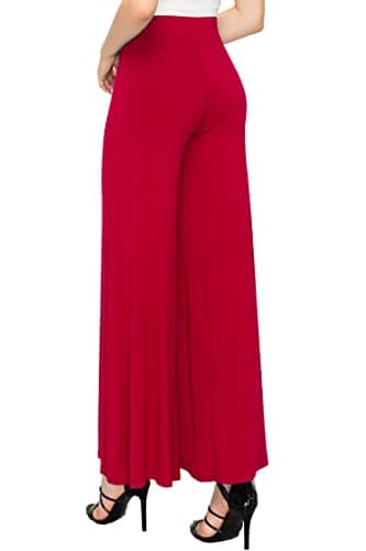Solid Casual Comfy Stretchy Wide Leg Palazzo Lounge Pants for Women