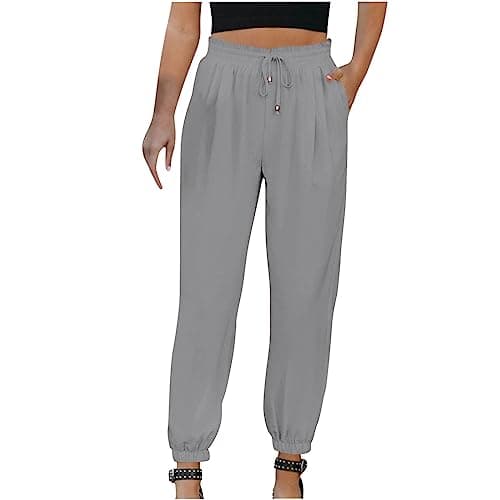 Yxzogd Women's 2025 High-Waisted Elastic Harem Pants with Pockets