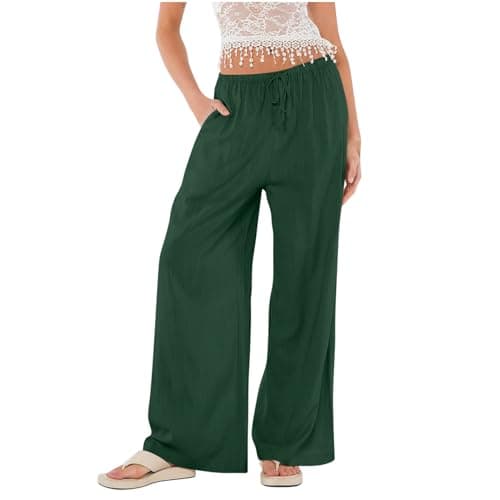 Elegant Women's Linen Palazzo Pants with Pockets