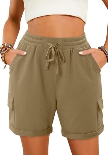 Angerella Women's Comfortable Elastic Waist Shorts with Pockets