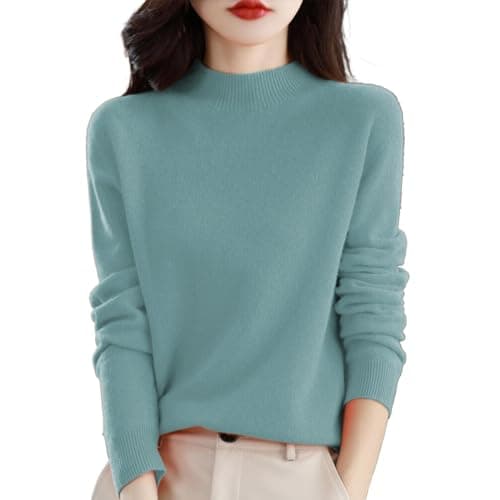 Trendy Women's Lightweight Cashmere Crew Neck Pullover