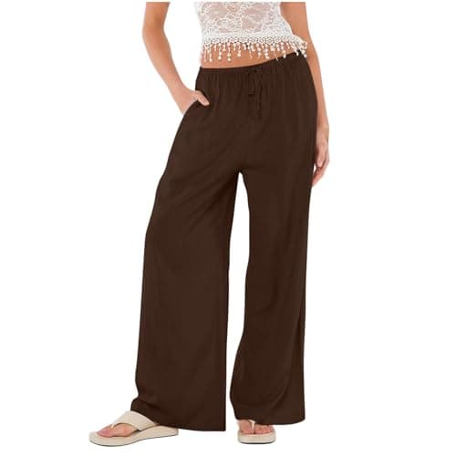 Elegant Women's Linen Palazzo Pants with Pockets