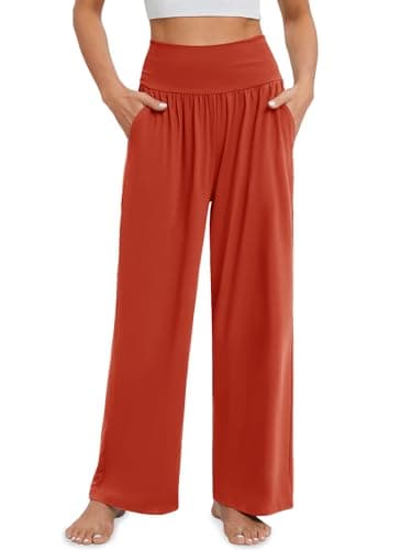 Gracyoga Wide Leg High Waisted Flowy Yoga Pants for Women
