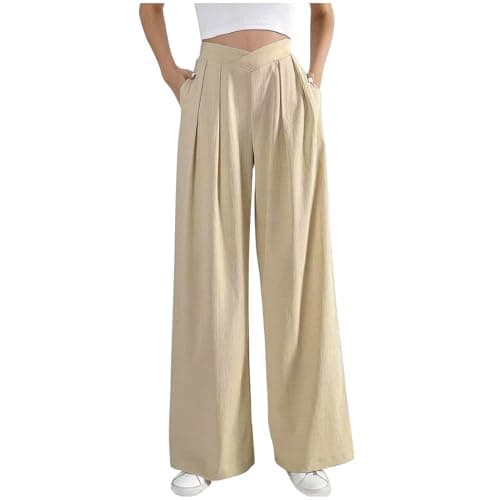 Yxzogd Women's Summer High Waisted Pleated Palazzo Pants