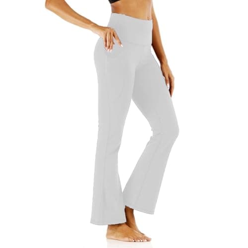 Women's High Waist Flare Yoga Pants with Pockets & Tummy Control