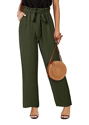 SySea Women's High Waisted Leopard Print Belted Palazzo Pants with Pockets