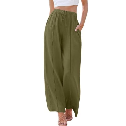 Yxzogd Women's High Waisted Flowy Palazzo Pants with Pockets
