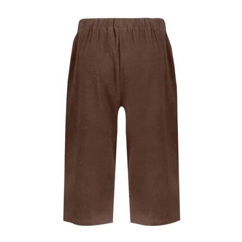 Yxzogd 2025 Women's Summer Cotton Linen Elastic Waist Basic Plus Size Short Pants with Pockets