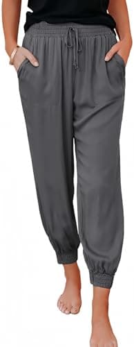 Dokotoo Women's Soft Casual Elastic Waist Jogger Pants with Pockets