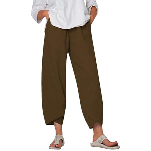 Elastic Waisted Comfortable Women's Crop Pants