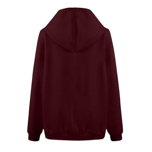 Oversized Y2K Hoodie for Women | Shusuen Long Sleeve Drawstring Sweatshirt with Pocket