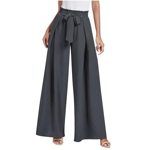 Yxzogd Wide Leg Tie Bow Palazzo Pants for Women Summer Casual Dressy