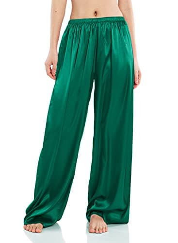 Wantschun Women's Wide Leg Satin Silk Pajama Pants