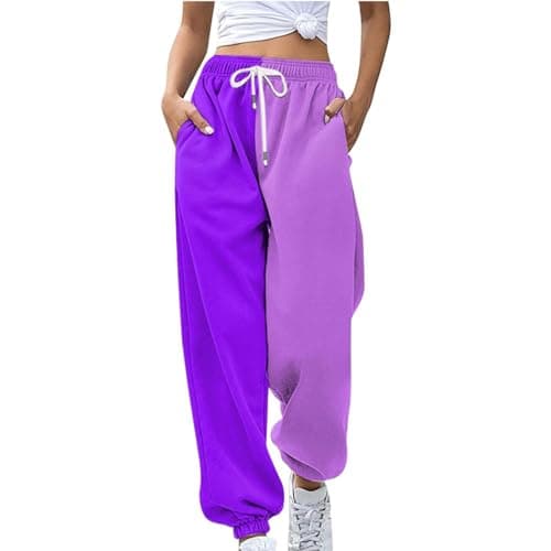 Y2K Aesthetic Women's High-Waisted Cinch Bottom Sweatpants with Pockets