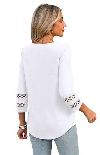 XIEERDUO Women's Trendy V-Neck Casual Tops Summer Clothes