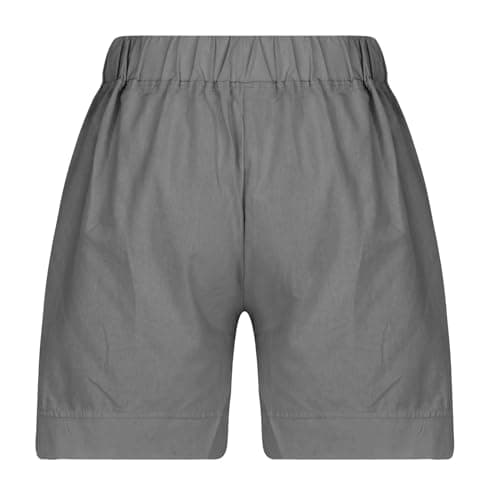 Sktremeuru Women's Casual Elastic Waist Linen Shorts Light and Loose FitSummer Beach Pants with Pocket