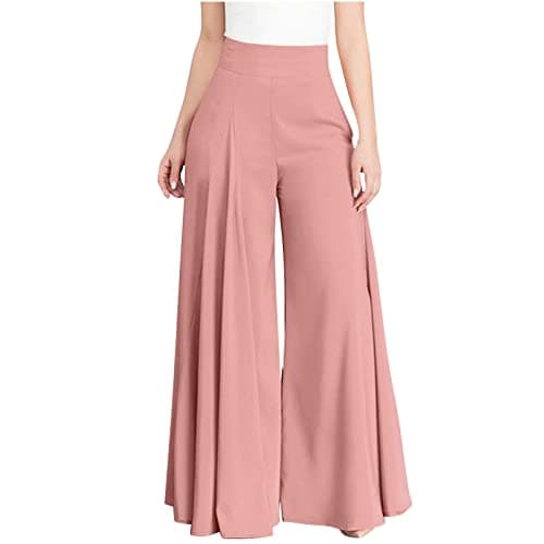 Elastic High Waist Women's Wide Leg Casual Pants