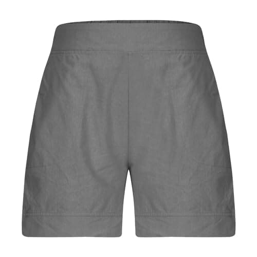 Sktremeuru Women's Casual Elastic Waist Linen Shorts Light and Loose FitSummer Beach Pants with Pocket