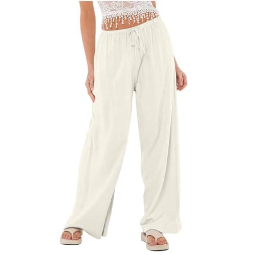 Elegant Women's Linen Palazzo Pants with Pockets