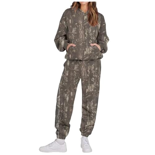 Weinexra Women's Camo Oversized Hoodie & Pants Set