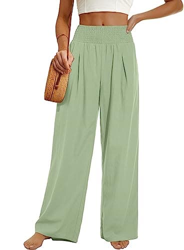Women's Summer Mix Cotton Linen Palazzo Pants