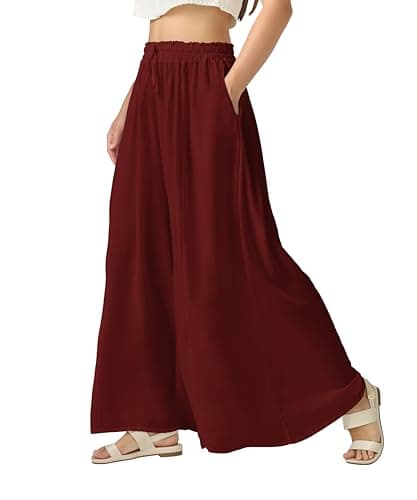 Joob Joob High Waist Flowy Elastic Leg Pants for Women with Pockets