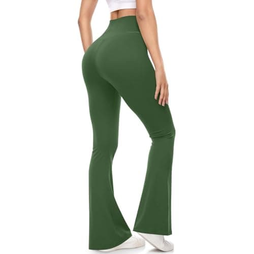 Women's High Waist Flare Yoga Pants with Pockets & Tummy Control